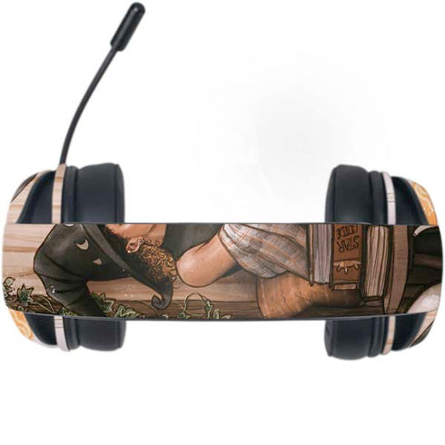 Cozy Autumn Library Witch with Cat and Coffee by Ivy Dolamore Razer Kraken X Skin